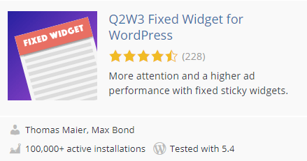 Q2W3 Fixed Widget for WordPress