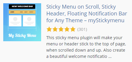 Sticky Menu on Scroll, Sticky Header, Floating Notification Bar for Any Theme – myStickymenu